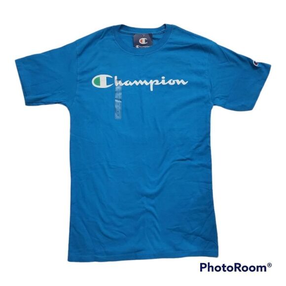 Champion Men's Size Small Blue Logo Short Sleeve T-shirt - Picture 1 of 6